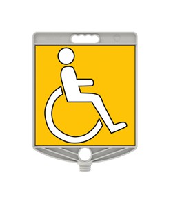 Cartello segnaletico bifacciale in plastica  per paletti, transenne e coni codice ZEP