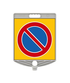 Cartello segnaletico bifacciale in plastica  per paletti, transenne e coni codice ZEP