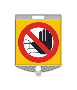 Cartello segnaletico bifacciale in plastica  per paletti, transenne e coni codice ZEP