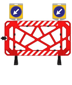 Cartello segnaletico bifacciale in plastica  per paletti, transenne e coni codice ZEP