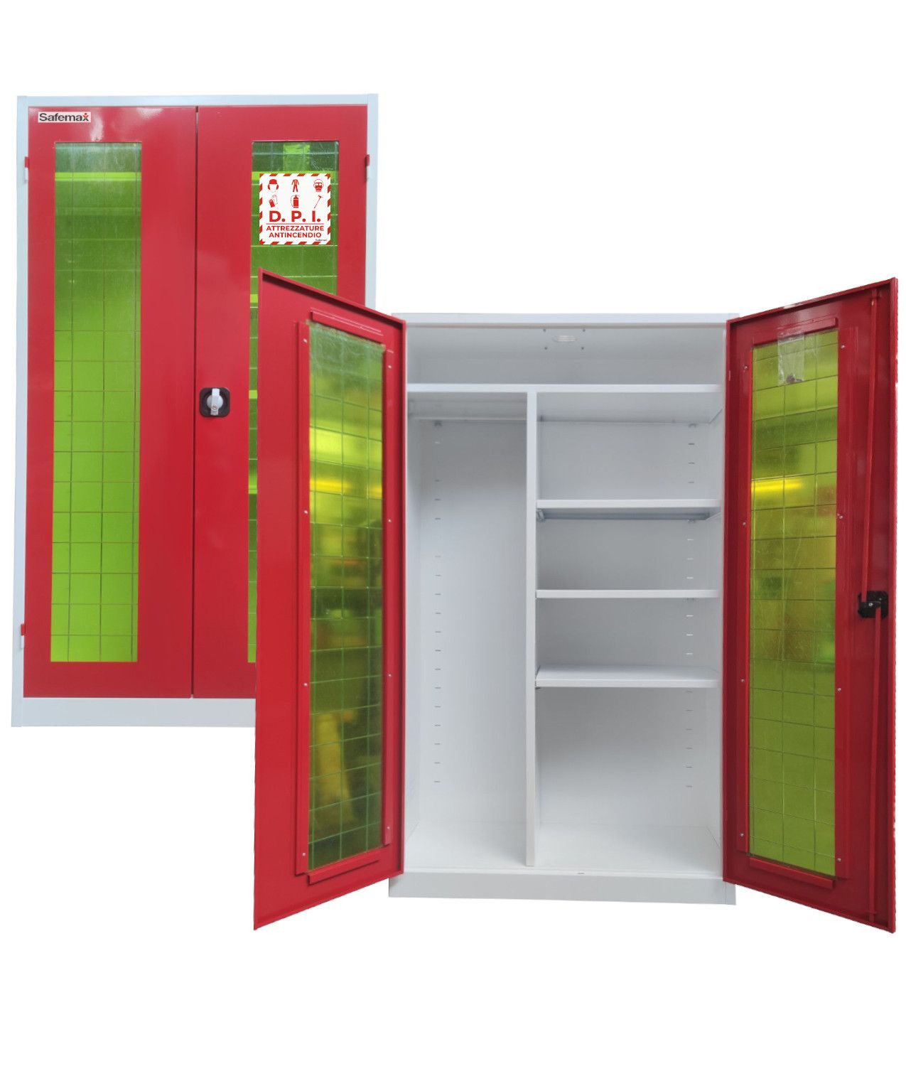 Armadio per DPI con ante in vetro e appendiabiti Safemax