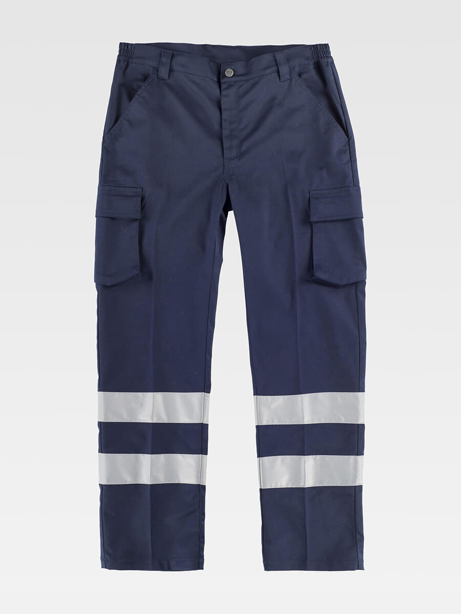 PANTALONE DA LAVORO MULTITASCHE BANDE RIFRANGENTI Workteam