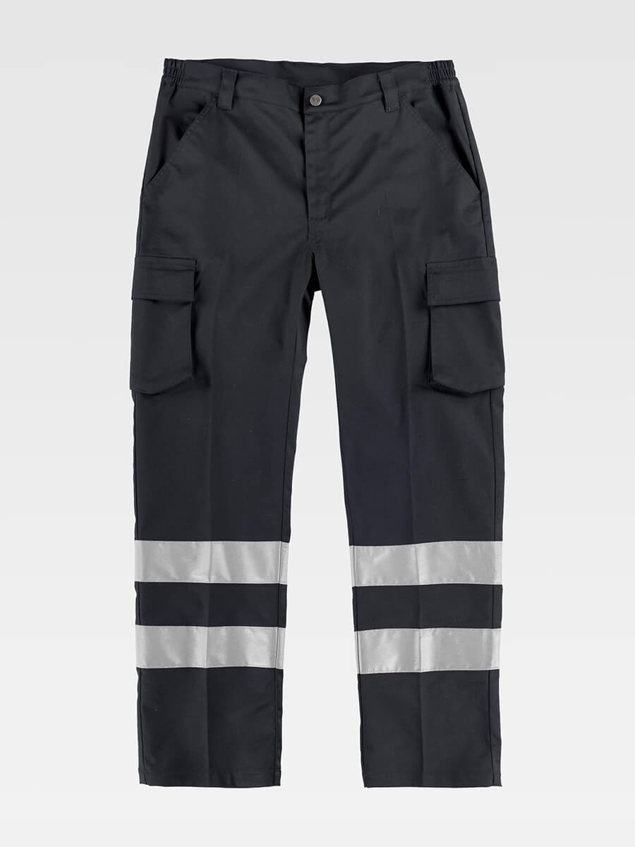 PANTALONE DA LAVORO MULTITASCHE BANDE RIFRANGENTI Workteam