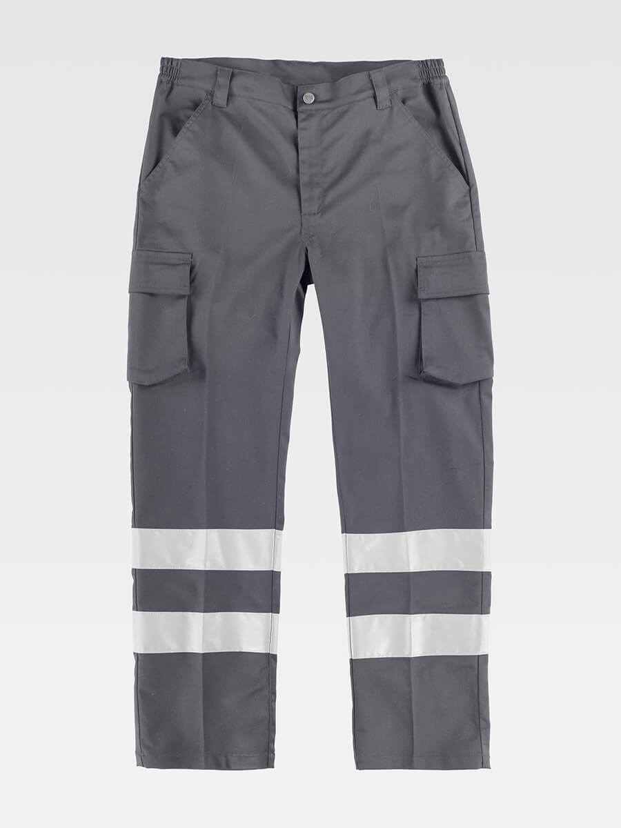 PANTALONE DA LAVORO MULTITASCHE BANDE RIFRANGENTI Workteam