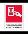 Cartello 'interruttore elettrico generale manovrare solo in caso d'incendio'