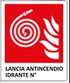 Cartello con scritta 'Lancia antincendio idrante N'