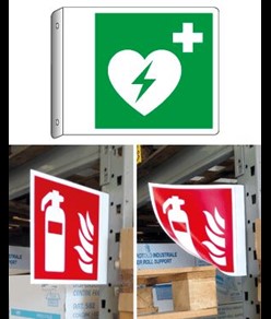 Cartello bifacciale flessibile 'defibrillatore'