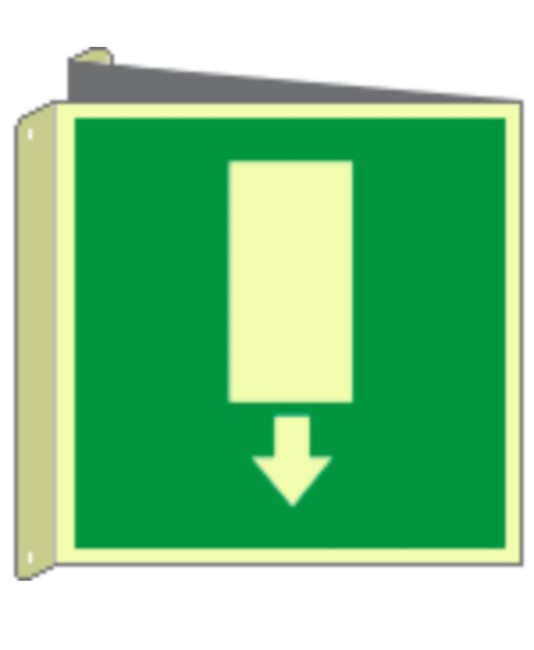 Cartello bifacciale fotoluminescente 'uscita emergenza'  Din Plus Cartello bifacciale fotoluminescente 'uscita emergenza'  Din Plus