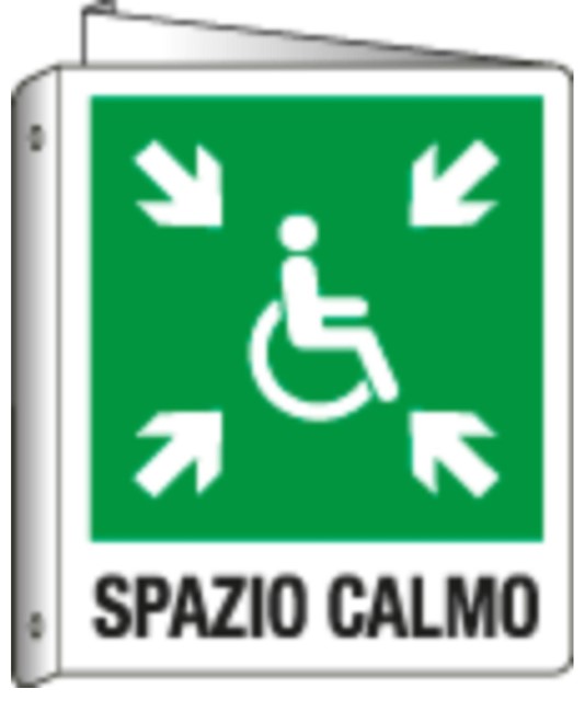 Cartello bifacciale 'spazio calmo' Cartello bifacciale 'spazio calmo'