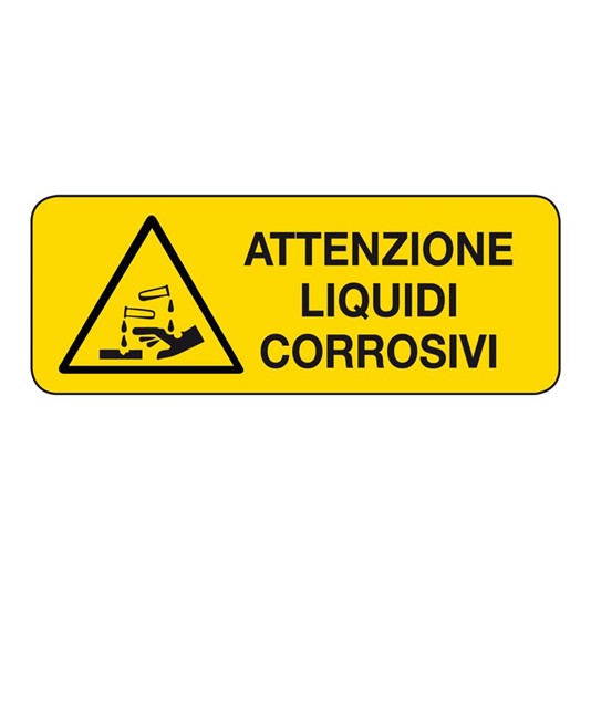 Cartello 'attenzione liquidi corrosivi Cartello 'attenzione liquidi corrosivi