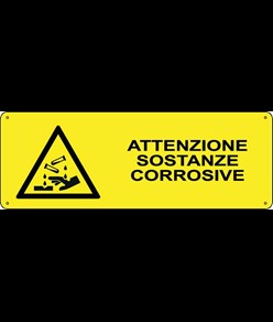 Cartello 'attenzione sostanze corrosive'