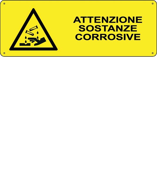 Cartello 'attenzione sostanze corrosive'