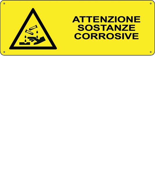 Cartello 'attenzione sostanze corrosive' Cartello 'attenzione sostanze corrosive'