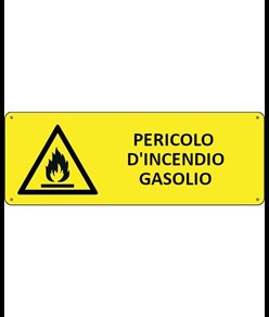 Cartello 'pericolo d'incendio gasolio'