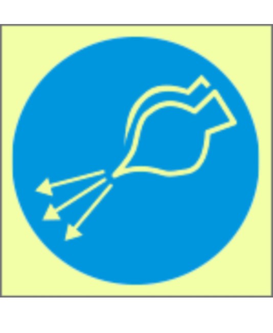 cartelli di obbligo marittimo fotoluminescente con simbolo avviamento aria cartelli di obbligo marittimo fotoluminescente con simbolo avviamento aria