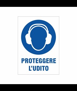 Cartello obbligo  proteggere l'udito