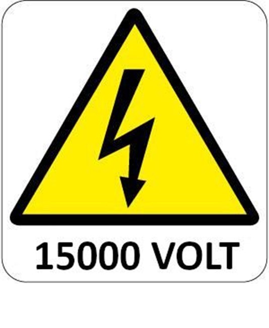 Cartello di pericolo '15000 volt'