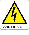 Cartello di pericolo '220-110 volt'