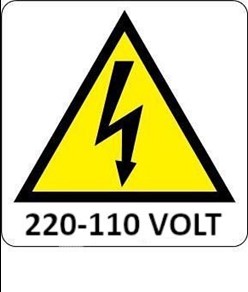 Cartello di pericolo '220-110 volt'