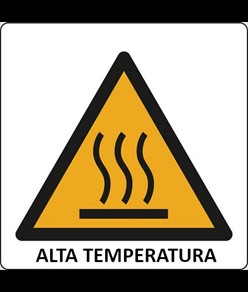 Cartello di pericolo 'alta temperatura'