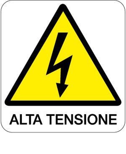 Cartello di pericolo 'alta tensione' Cartello di pericolo 'alta tensione'