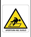 Cartello di pericolo 'apertura nel suolo'