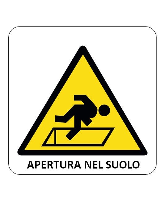 Cartello di pericolo 'apertura nel suolo' Cartello di pericolo 'apertura nel suolo'