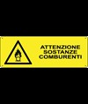 Cartello 'attenzione sostanze comburenti'