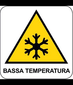 Cartello di pericolo 'bassa temperatura'
