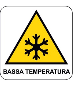 Cartello di pericolo 'bassa temperatura'