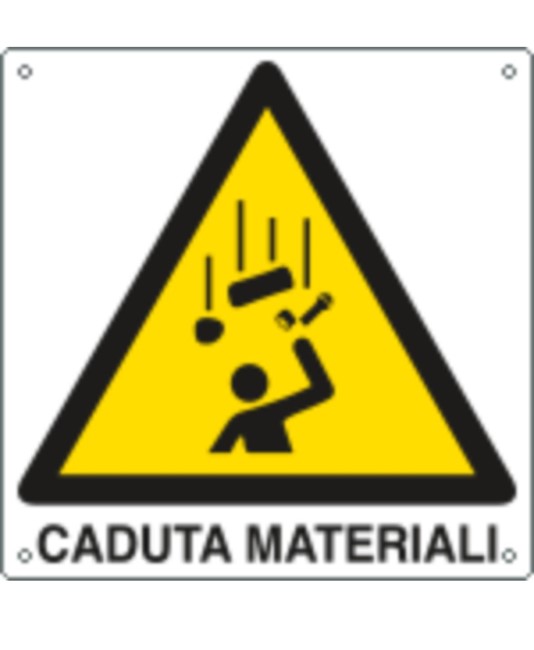 Cartello di pericolo 'caduta materiali' Cartello di pericolo 'caduta materiali'