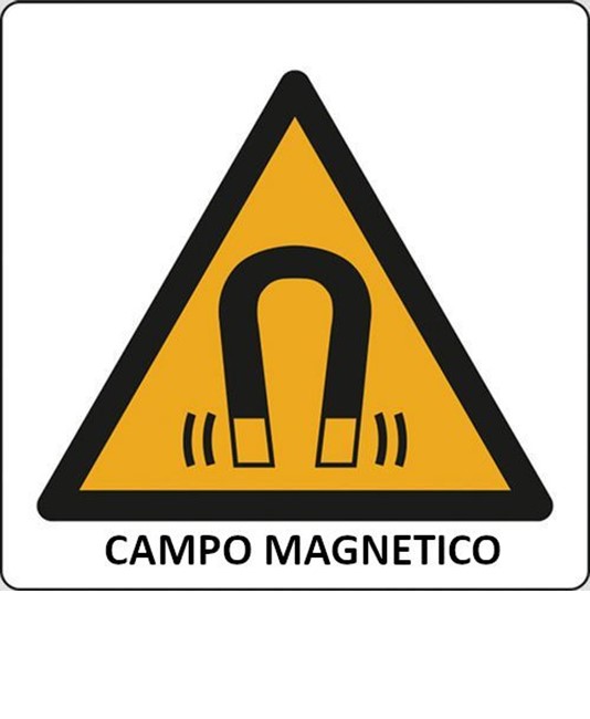 Cartello di pericolo 'campo magnetico'