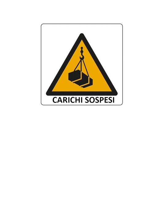 Cartello di pericolo 'carichi sospesi' Cartello di pericolo 'carichi sospesi'