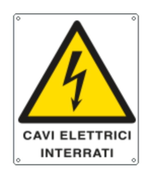 Cartello di pericolo 'cavi elettrici interrati' Cartello di pericolo 'cavi elettrici interrati'