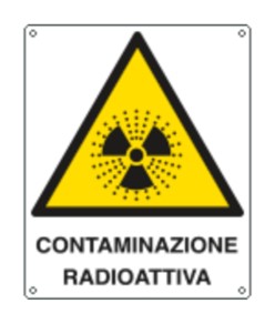 Cartello di pericolo 'contaminazione radioattiva'