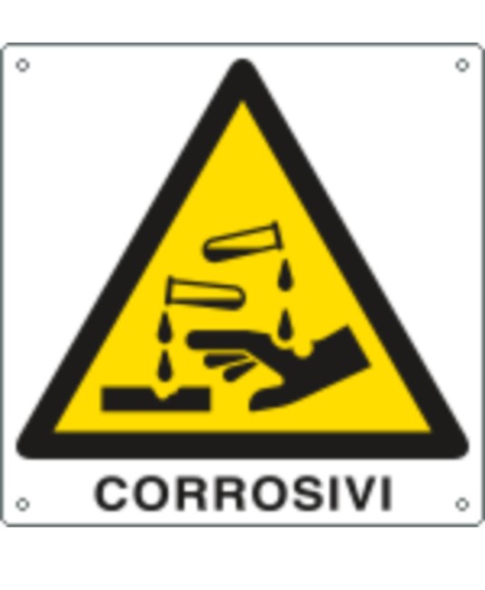 Cartello di pericolo 'corrosivi' Cartello di pericolo 'corrosivi'
