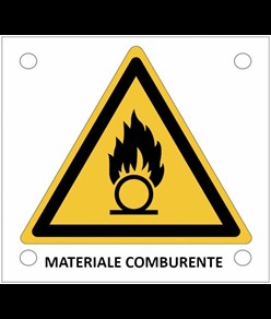 Cartello di pericolo 'materiale comburente'