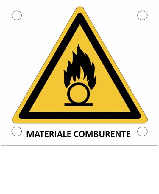 Cartello di pericolo 'materiale comburente' Cartello di pericolo 'materiale comburente'
