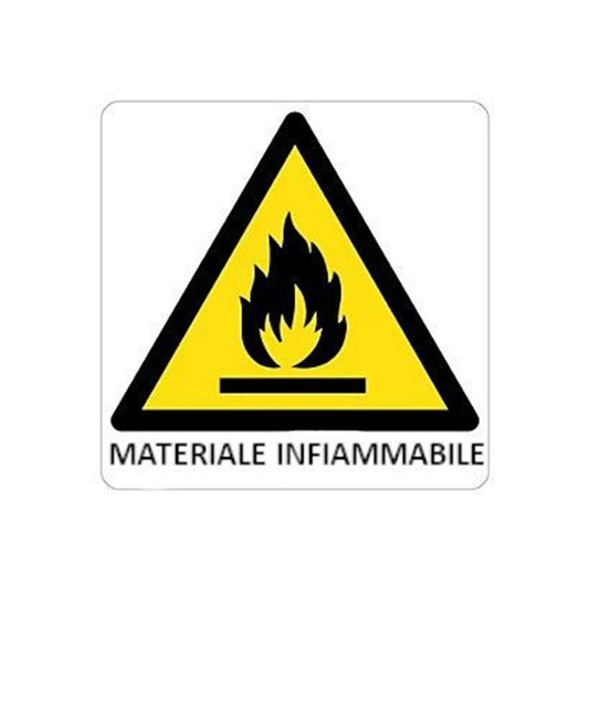 Cartello di pericolo 'materiale infiammabile'