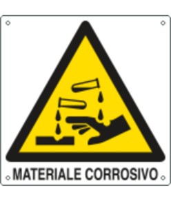 Cartello di pericolo 'materiale corrosivo'