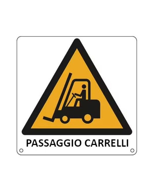 Cartello di pericolo 'passaggio carrelli' Cartello di pericolo 'passaggio carrelli'
