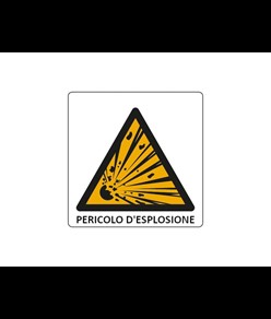 Cartello di pericolo 'pericolo d'esplosione'