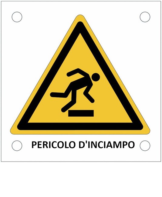 Cartello di pericolo 'pericolo d'inciampo'