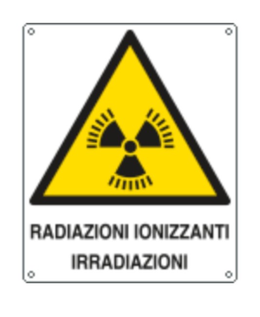 Cartello di pericolo 'radiazioni ionizzanti irradiazioni' Cartello di pericolo 'radiazioni ionizzanti irradiazioni'