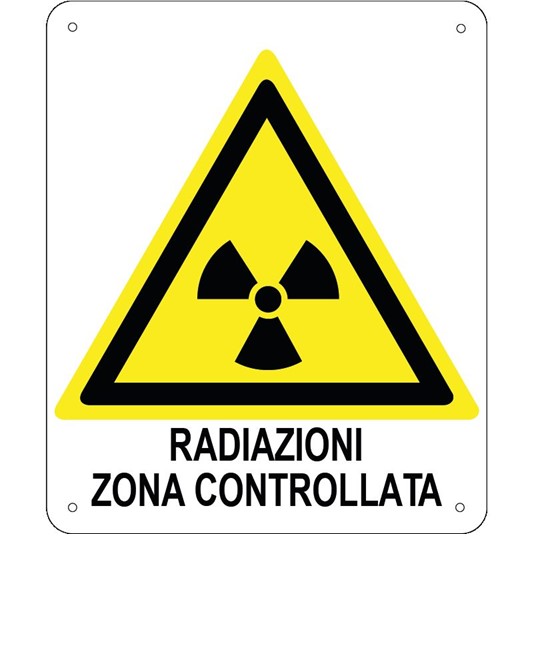 Cartello di pericolo 'radiazioni zona controllata' Cartello di pericolo 'radiazioni zona controllata'