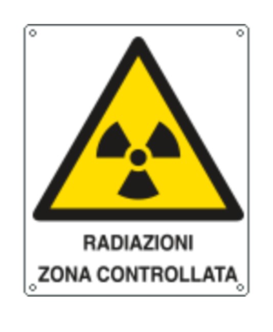 Cartello di pericolo 'radiazioni zona sorvegliata' Cartello di pericolo 'radiazioni zona sorvegliata'