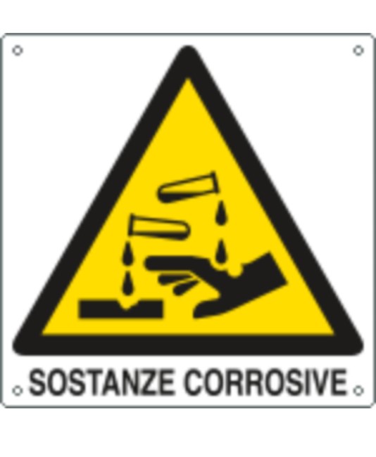Cartello di pericolo 'sostanze corrosive' Cartello di pericolo 'sostanze corrosive'