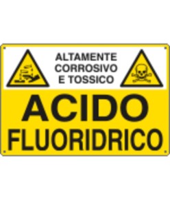 Cartello in alluminio  Acido fluoridrico