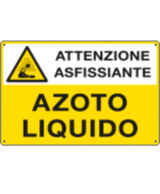 Cartello 'azoto liquido attenzione asfissiante' Cartello 'azoto liquido attenzione asfissiante'