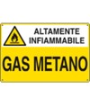 Cartello  'Gas metano altamente infiammabile'